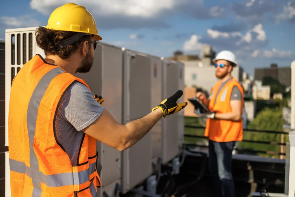 équipe en intervention sur un chantier